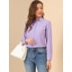 thumbnail image 2 of Allegra K Camisa elegante de manga larga con bontones con cuello en punta para mujer Violeta XL Unique Bargains Camisa, 2 of 6