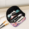 thumbnail image 2 of FORMRS Makeup Bag Travel Cosmetic Organizer for Women Fold Flat Zipper Pouch with Handle, Purple Colorful Circles, 2 of 8