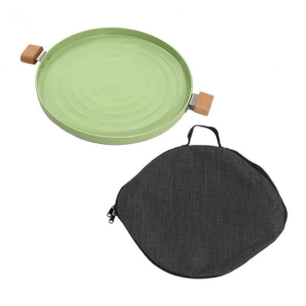 Pan de parrilla BBQ Plato de parrilla Bakeware redondo Plato de planchas para acampar con manijas para mochileros Restaurantes de picnic Casa de pesca