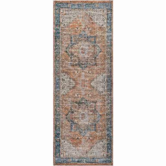 BoutiqueRugs Cayanguan Traditional Runner Rug - Machine Washable - Dark Red, Blue, Green - 2'7" x 12' Runner