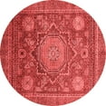 thumbnail image 1 of Ahgly Company Indoor Round Abstract Red Modern Area Rugs, 4' Round, 1 of 4