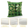 thumbnail image 4 of WERPE  St Patricks Day Clover Grey Buffalo Plaid Green Throw Pillow Cover,Polka Dot Shamrock Cushion Case Decoration for Sofa Couch, 4 of 5