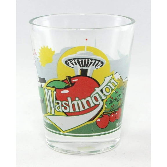 Washington State 3 View View Shot Glass