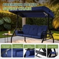 thumbnail image 6 of Clouddwell Outdoor Porch Swing with Stand and Canopy, 3-Seat Porch Swing with Stand for Garden, Yard & Balcony, Blue, 6 of 10