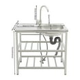 thumbnail image 2 of Stainless Steel Free Standing Single Bowl Kitchen Sink with Workbench & Storage Shelves, Commercial Restaurant Utility Sink for Laundry Room, Backyard, Garages, 2 of 14