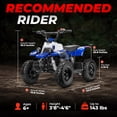 thumbnail image 5 of FRP FA40-NEO 40cc Teen Gas ATV, Gas Powered 4 Wheeler for Teens 13+, 4-Stroke Beginner ATV, Up to 13 MPH, Adjustable Speed, Safety Switches, Front & Rear Brakes - Blue, 5 of 9