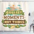 thumbnail image 1 of Saying Shower Curtain, Mountainous Design with Flowers and Landscape Layout Wise Saying, Fabric Bathroom Set with Hooks, 69W X 75L Inches Long, Umber Pastel Brown, by Ambesonne, 1 of 3