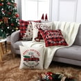 thumbnail image 4 of Yesfashion Christmas Decor Pillow Covers Set of 4, Cotton Linen Farmhouse Throw Pillowcases with Christmas Pattern for Xmas Decoration, 4 of 7