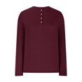 thumbnail image 4 of gakvbuo Fall Plus Size Shirts For Women Long Sleeve Henley Tops Pullover With Buttons Down Bloues Casual Loose Fit Pullover V-Neck Tunics Tops Sweatshirts, 4 of 7