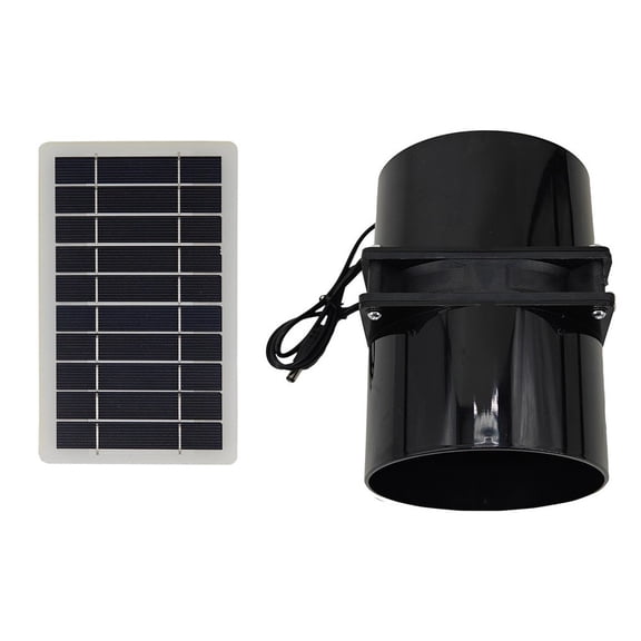 Solar Exhaust Fan Kit With Dual Flange Ventilation Duct And Solar Powered Panel