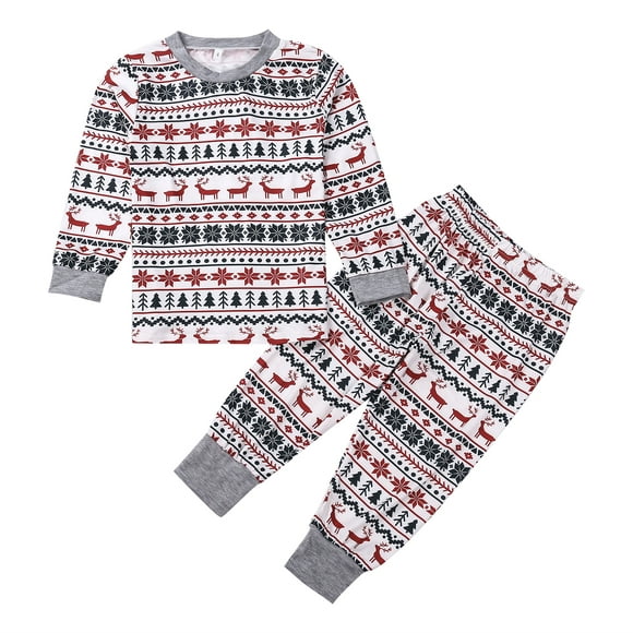 xiaxaixu Family Matching Christmas Sleepwear Cute Cartoon Elk Print Costume