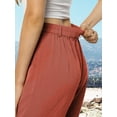 thumbnail image 3 of Womens Casual Wide Leg Pants High Waisted Button Down Straight Long Trousers Palazzo Pants, 3 of 7