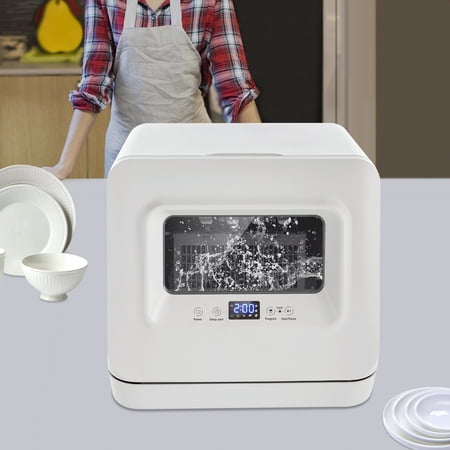 Portable Compact Countertop Mini Dishwasher with Water Tank Leak-Proof Air Dry
