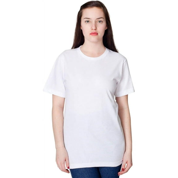 American Apparel Unisex Organic Fine Jersey Crewneck Short Sleeve T-Shirt, White, 2X-Large