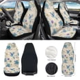thumbnail image 2 of Xoenoiee Blue Hummingbird Floral Print Car Front Seat Covers 12Pcs Set with Steering Wheel &Seat Belt Cover Car Trash Can Armrest Cover Air Vent Bag Rear View Mirror Cover Cup Coasters Kychain, 2 of 7