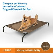 The Original Coolaroo Elevated Pet Dog Bed, Indoor & Outdoor Use, Durable, Cooling, Nutmeg, Large, 51 L x 31.50 W x 8 H