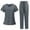#03Gray, variant on Mlqidk Jogger Scrubs for Women Plus Size Nursing Uniforms Petite V-Neck Scrub Tops and Leg Pantss Medical Scrub Sets Jogger Scrubs with Pockets Wine 2XL