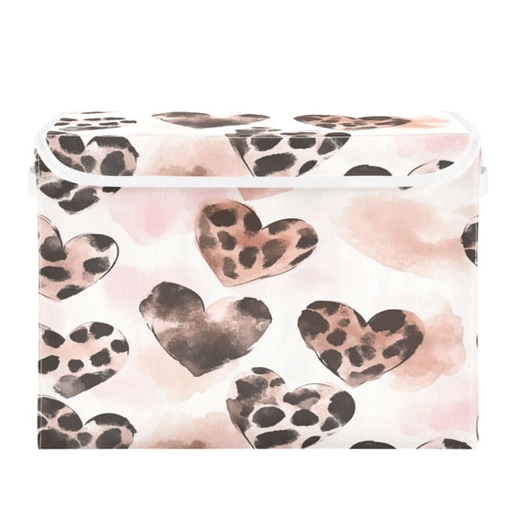 Storage Box With Lid 16.5x12.6x11.8In Foldable Stacked Household Storage Box Super Beautiful Love
