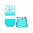 thumbnail image 2 of Zaldita Kids Girls 3 Pieces Bathing Suit Hawaii Printed Rash Guard Swimsuit for Seaside Vacation Lake Green 14, 2 of 7