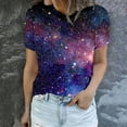thumbnail image 4 of GUZYING Graphic Tees for Women Going Out Tops for Women Fashion Women's Starry Print Casual Fashion Short Sleeve Tops Blouse(Blue,S), 4 of 6