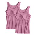 thumbnail image 2 of 2 Pcs Camisole Tops for Women Built in Bra Basic Tank Tops Dressy Tanks Daily Outdoor Sleeveless Tops Beach Wear Tank Tops Spaghetti Strap Tank Top Yoga Shirt Running Bras Summer Work Top, 2 of 7