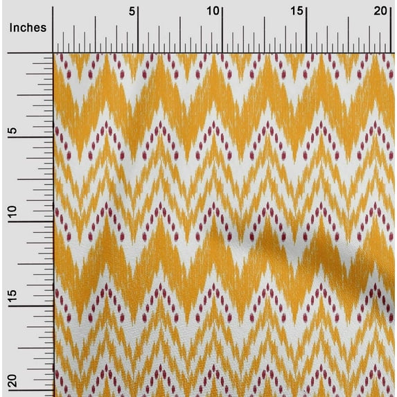 oneOone Georgette Viscose Fabric Chevron Ikat Decor Fabric Printed BTY 42 Inch Wide