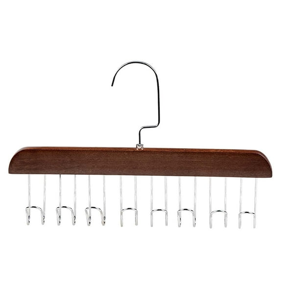 Anti-Slip Multi-Hook Coat Rack,8-Hook Wooden Closet Organizer,360° Swivel Belt & Tie Hanger,Scarf & Bra Storage Solution,Durable Wood Construction,A,1PC