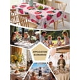 thumbnail image 5 of Strawberry Table Cloth, Pink Spring Summer Rustic Floral Fruit Waterproof Tablecloth for Rectangle Tables, Reusable Washable Fabric Table Cover for Restaurant Kitchen Dining Tables 60"x84", 5 of 6
