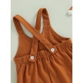 thumbnail image 5 of Toddler Girls Summer Casual Jumpsuit Solid Color Sleeveless Suspender Shorts with Pockets, 5 of 8