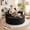 Black, variant on LJAN 55.5" Oversized Round Chaise Lounge Chair Indoor with Stainless Steel Cup Holders, Modern Upholstered Corduroy Cloud Boneless Chair, Deep Seat Circle Floor Sofa for Living Room, No Assembly