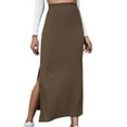 thumbnail image 1 of IROINNID Women's Skirt Versatile Half Skirt Wrapped Hip Skirt Split Skirt Ankle Elastic Waist Long Solid Color Skirt, 1 of 5