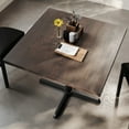 thumbnail image 3 of Flash Furniture 36" Square Solid Wood Commercial Indoor Tabletop in Dark Brown with 30" x 30" Dining Height Rust-Resistant Black Cast Iron X-Base, 3 of 10
