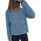 thumbnail image 4 of PRETTYGARDEN Suéter Cardigan de Punto para Mujer Azul Niebla Talle S, 4 of 8