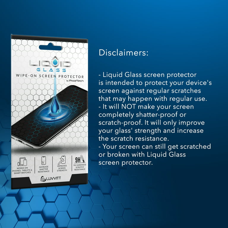 Phone Scratch Remover and Cracked Repair Liquid by ProofTech Liquid Glass  Screen Protector for All Smartphones Tablets and Watches Wipe On Nano