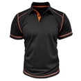 thumbnail image 2 of IDOPIP Men's Color Block Polo Shirts Classic Button Basic Short Sleeve Shirt Golf Stylish Tops, 2 of 5