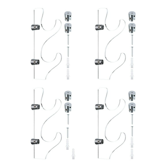 Light Saber Stand Wall Display Acrylic Light Sword Holder Baseball Bat Rack Transparent 2 Pairs