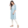 thumbnail image 4 of Blue Essential Round Neck Kurta-Small, 4 of 6