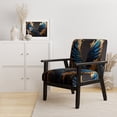 thumbnail image 2 of Designart "Celestial Angel Wings in Blue and Gold II" Blue Wings Upholstered Accent Chair - Modern Arm Chair For Living Room, 2 of 5