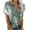 Green, variant on Fesfesfes T Shirt Women's Casual Lapel Blouse Short Sleeve Print Loose Shirt Tops Buttons Cardigan Ladies T Shirts Short Sleeve 2XL(US:12)