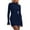 Navy Blue, variant on PRETTYGARDEN Women's Fall Short Formal Dresses Long Sleeve Mock Neck Elegant Wedding Guest Party Club Bodycon Mini Dress