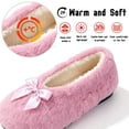 thumbnail image 3 of Knivor Fluffy Ballerina Slippers for Women Bow Decor Sherpa Fleece Lined Non Slip Closed Back Comfy Indoor Slippers Lounge House Slippers, 3 of 9