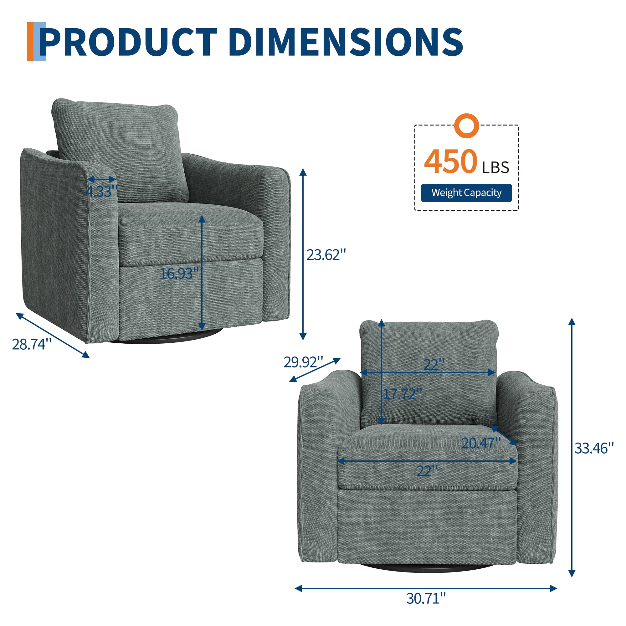 Swivel Rocker Recliner Chair, Glider Rocker Recliner, Rocking Chair Nursery, Fabric Chair with High Back, Deep Seat, for Living Room, Bedroom, Green