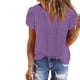 thumbnail image 2 of Tops de Encaje de Manga Corta para las Mujeres Blusa de Suéter de Cuello Redondo Sólido, Top de Fiesta Casual con Forro Interior, 2 of 8