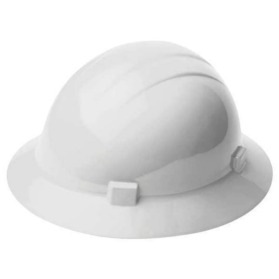 Hard Hat, Americana, Polyethylene, 4 Point Ratchet, Type 1, Class E, White