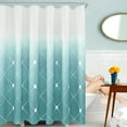 Moroccan Geometric Pattern Bathroom Curtains, Ombre Shower Curtain