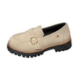 thumbnail image 2 of AUDeals Women's Mary Jane Loafers, Platform Slip On Shoes with Round Toe Comfort for Church, School and Work (Beige, 6), 2 of 9