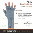 thumbnail image 3 of Wool Knit Fingerless Gloves - Made in the USA - Super Soft Merino Wool - Small - Blue Grey, 3 of 6