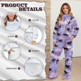 thumbnail image 6 of Xixirimido Cat Music Stars Purple Print Women’s Sweatsuits 2 Piece Outfit Fall Fashion Airport Lounge Sets Long Sleeve Sweatshirt Wide Leg Sweatpants Plus Size Tracksuit, X-Small, 6 of 7