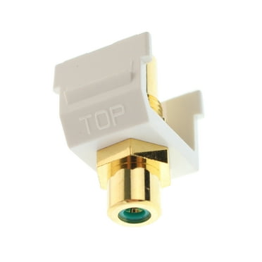 Hubbell Wiring Systems SFRCGNFFW In-Fine Connector, Audio/Video, RCA Gold Pass-Through F/F Coupler, White