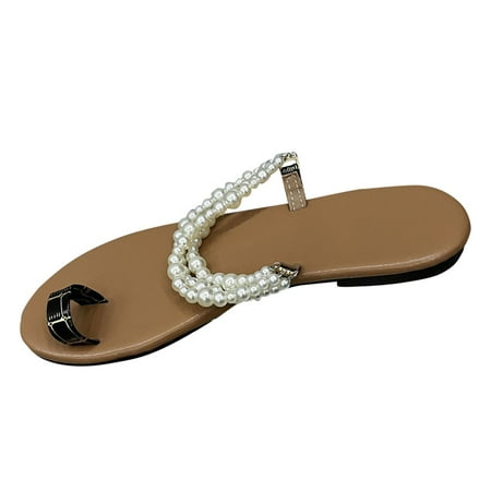 

Blphud Work Shoes for Women Summer Shoes for Women 2024 Casual Women Shoes Casual Slip on Sandalsfashion Casual Women s Sandals Wear Two Pearl Strap Flat Bottomed Sandals Womens Sandals Black 38